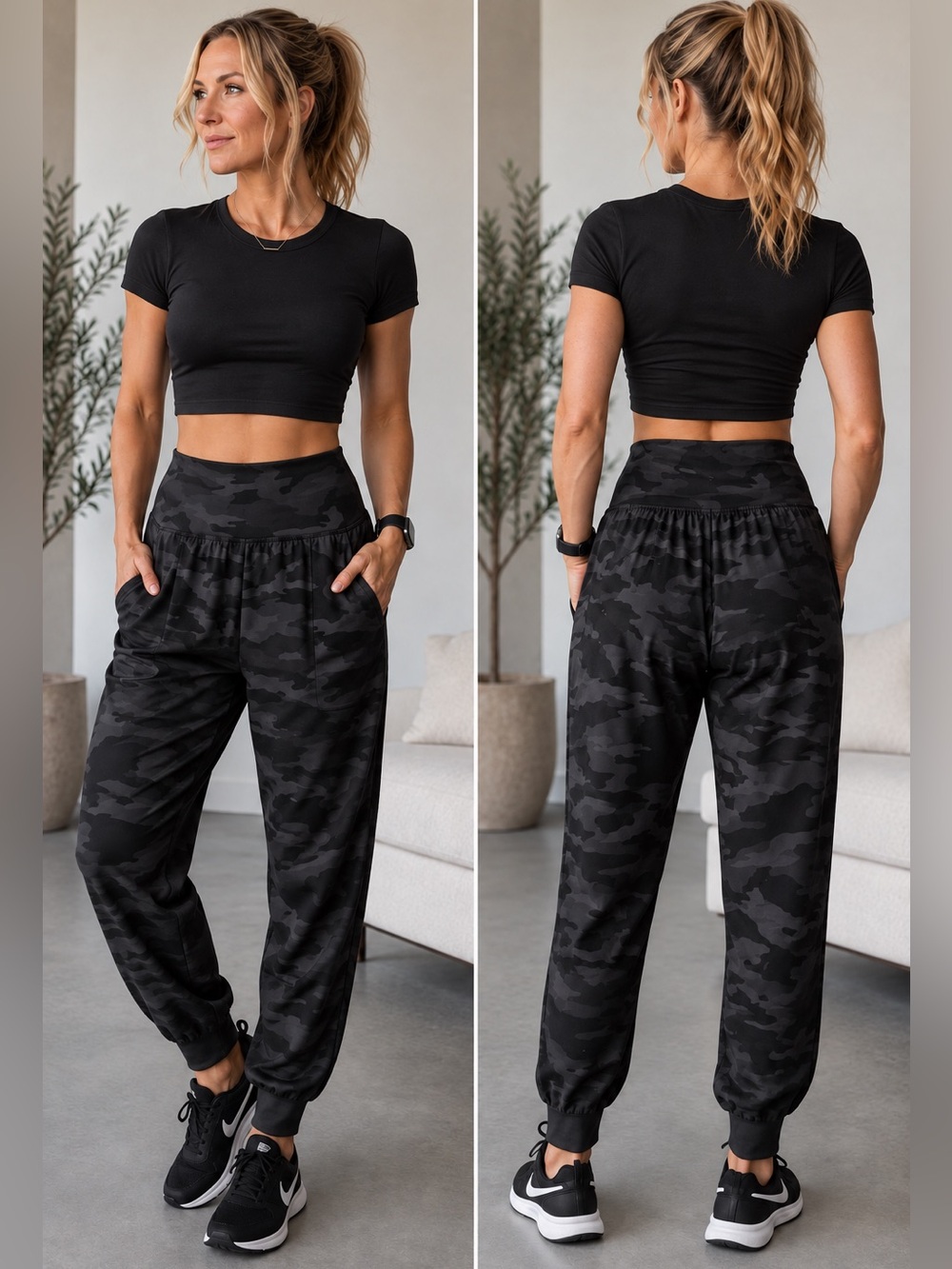 Athleta Salutation High Rise Jogger in Camo -Size XSmall- NWT
